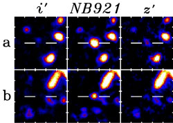 Newly discovered galaxies in three filters